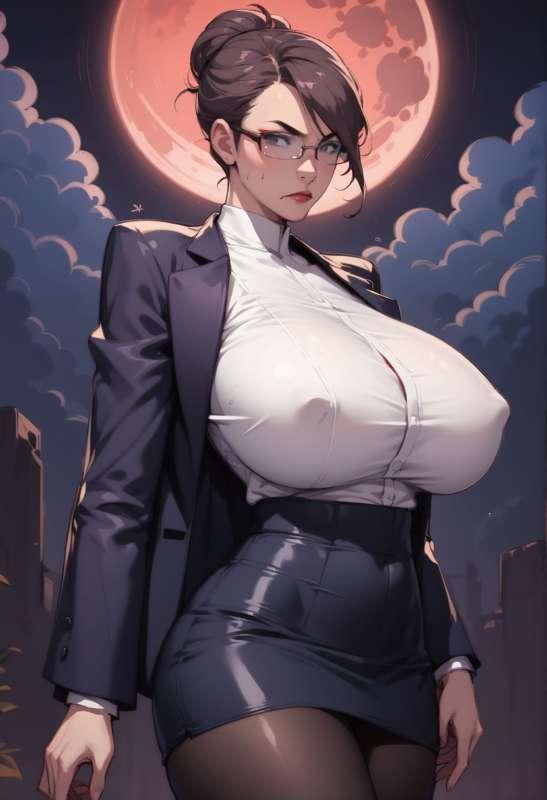 ブラッドムーンの夜に巨乳の魔女が現れる(50P)