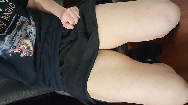 Pov: you're sitting across from a femboy in a skirt