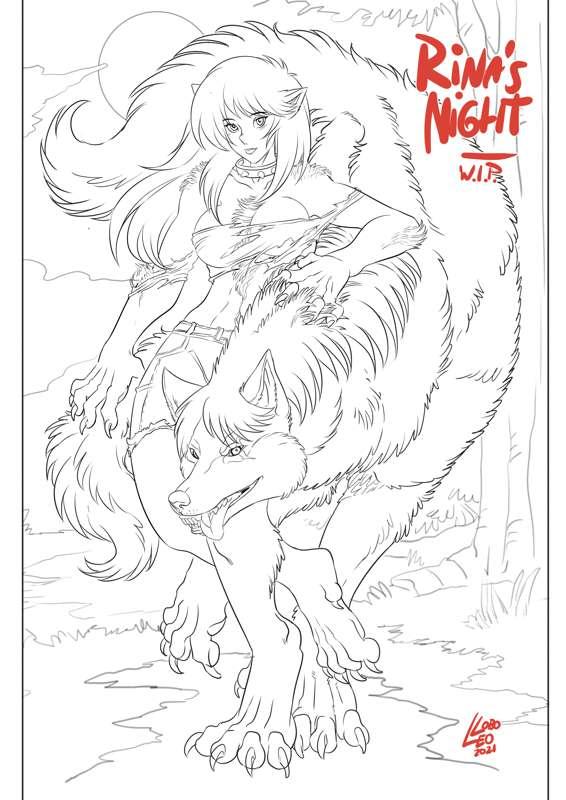 "Rina's Night" Promo Cover - Line Art.