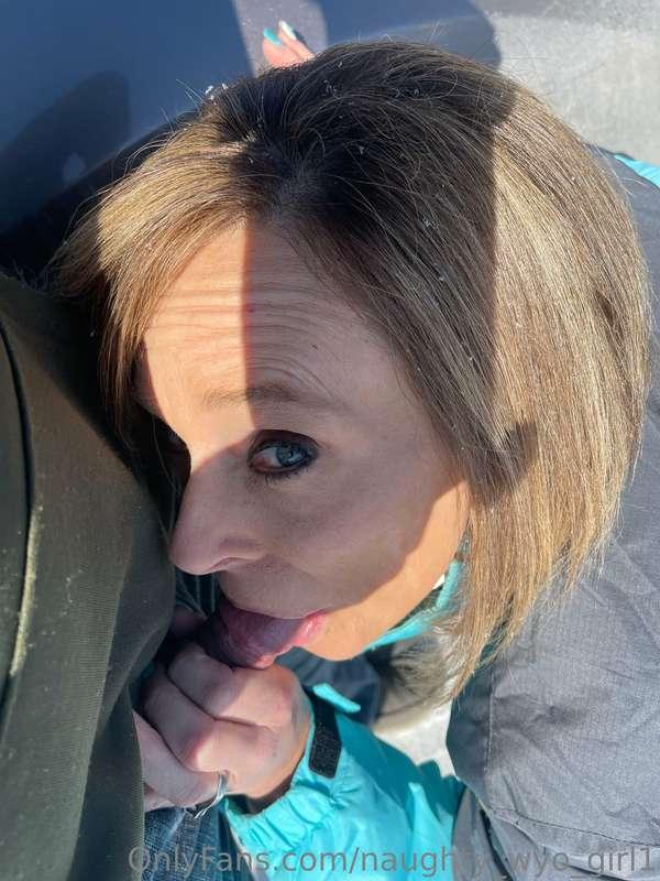 Always being 😈. Driving down a back road told hubby to stop ..