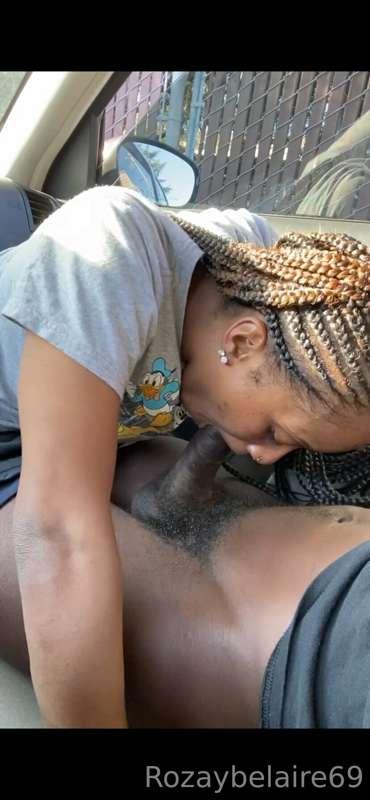 Sucking dick in the car is fun ! 😏 you don’t know who’s watc..