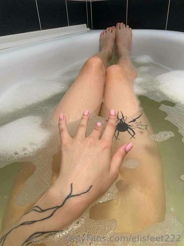 I like to lie in the bathtub and twist my feet and legs in h..