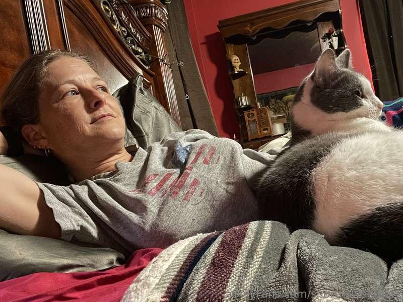 Me and Calvin relaxing and watching tv after a long day. 