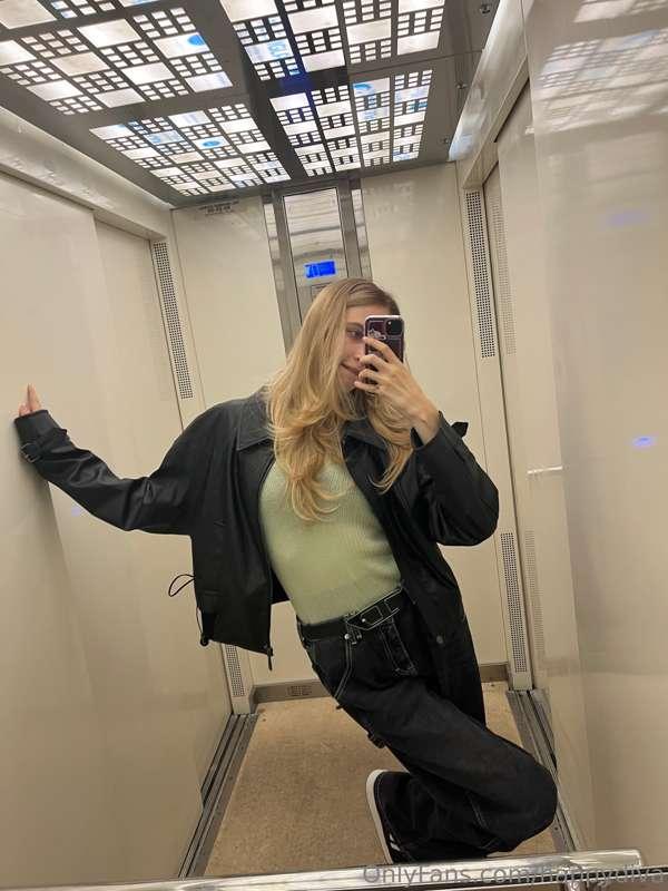 Photographing in an elevator is an unusual and interesting w..