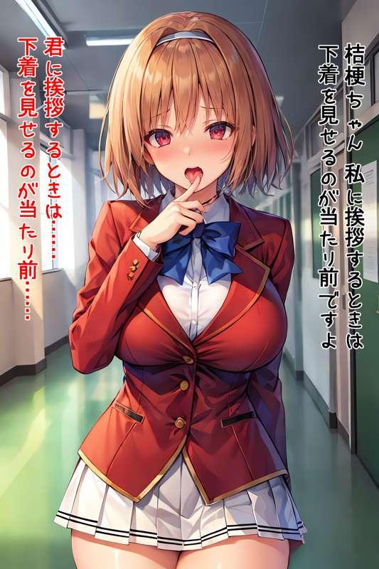 挨拶するときはパンツを見せるのが当たり前な櫛田桔梗 48枚(zip, pdf有り)