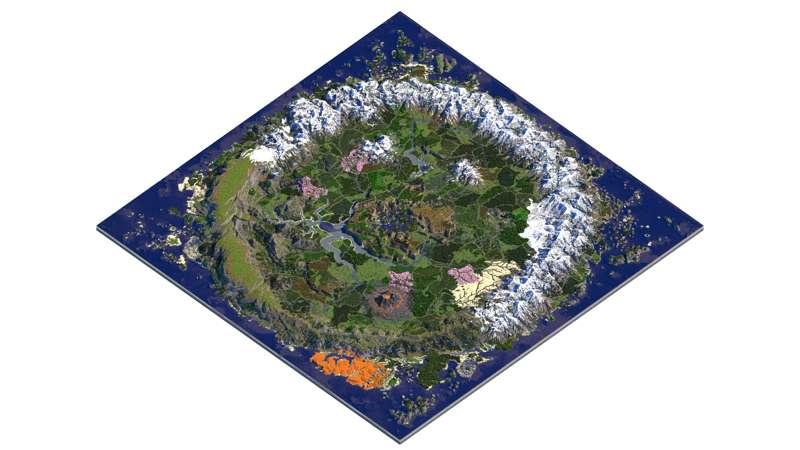 Raxestor, 8, Mountain Enclosed Continent, Biome Size +50%