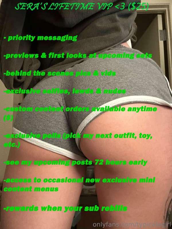 VIP membership. one time tip of $25 for lifetime access <3❤️..