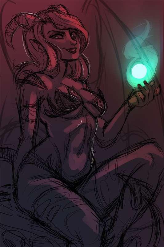 Sexy Demon Chick (Sketch)