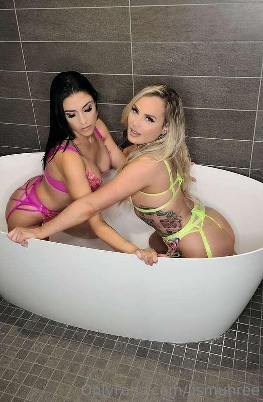 Rub a dub dub...Two gals in a tub. 
W/ @cchristina.lee