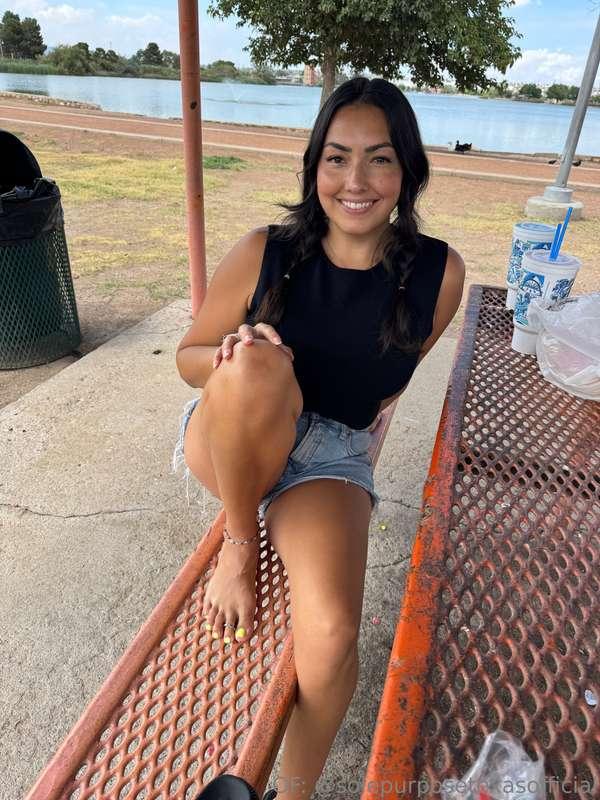 At the park melting! Lol 