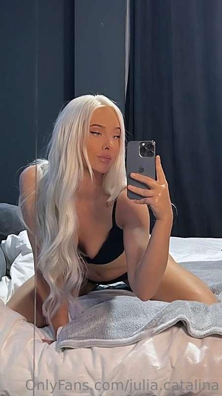 crawling over the bed to grab your dick