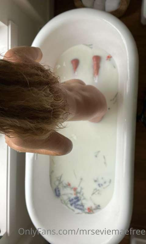 Took a milk bath yesterday. It was very sexy and extremely h..