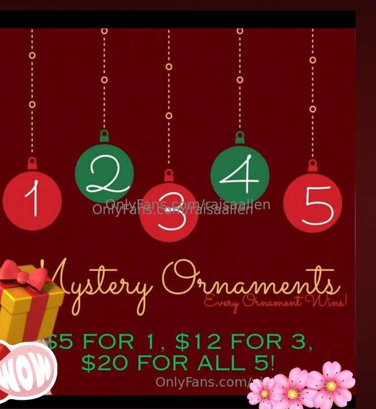 5$ -1 ornament12$-3 ornaments20$ ALL 5 ornaments🎁🎁🎁🎁🎁🎁🎁