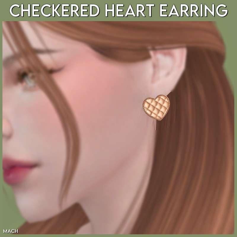 Checkered Heart Earring