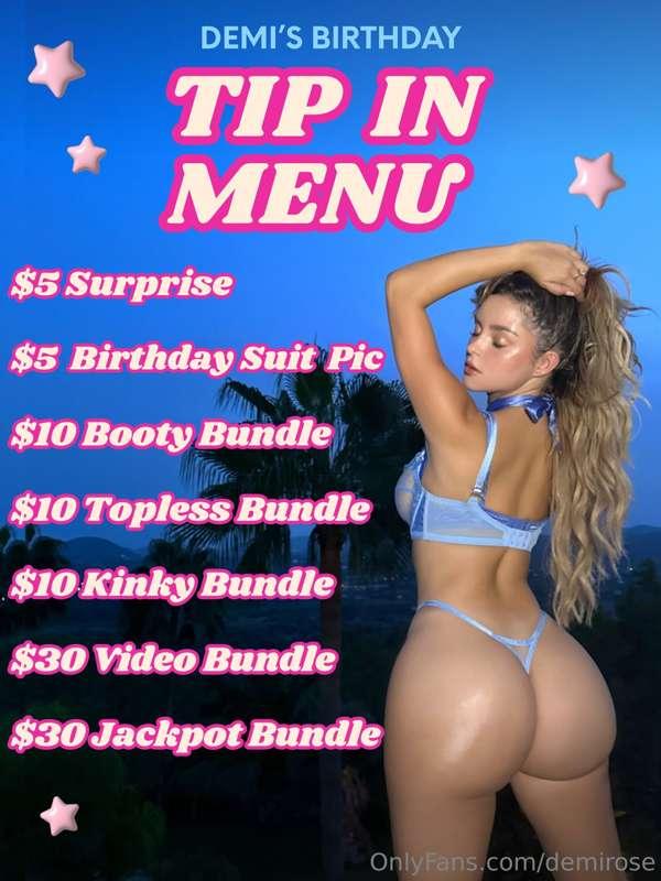 It's just a few days until my birthday! 🎂🩷⭐️tip in the amoun..