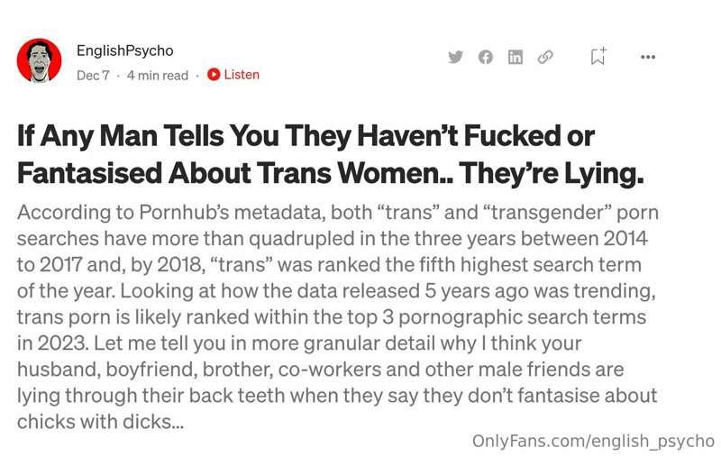 If Any Man Tells You They Haven’t Fucked or Fantasised About..