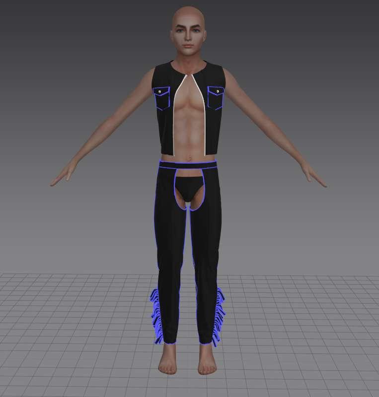 WIP - Cowboy Stripper Outfit