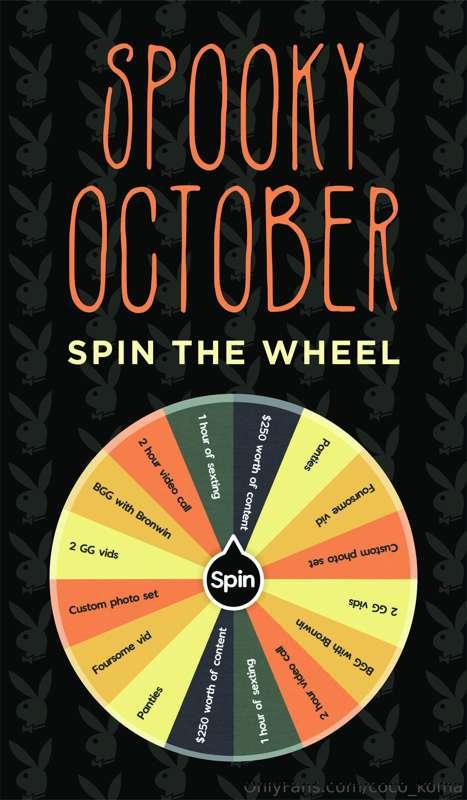 💋👻***SPOOKY OCTOBER WHEEL SPIN***👻💋

Trick or Treat ur self ..
