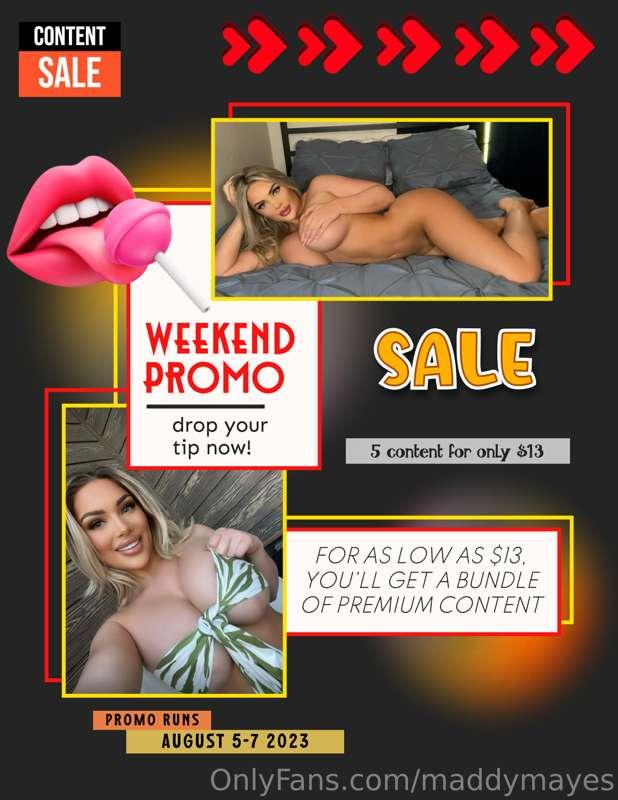 ***WEEKEND SALE***

It's getting late but lucky you're still..