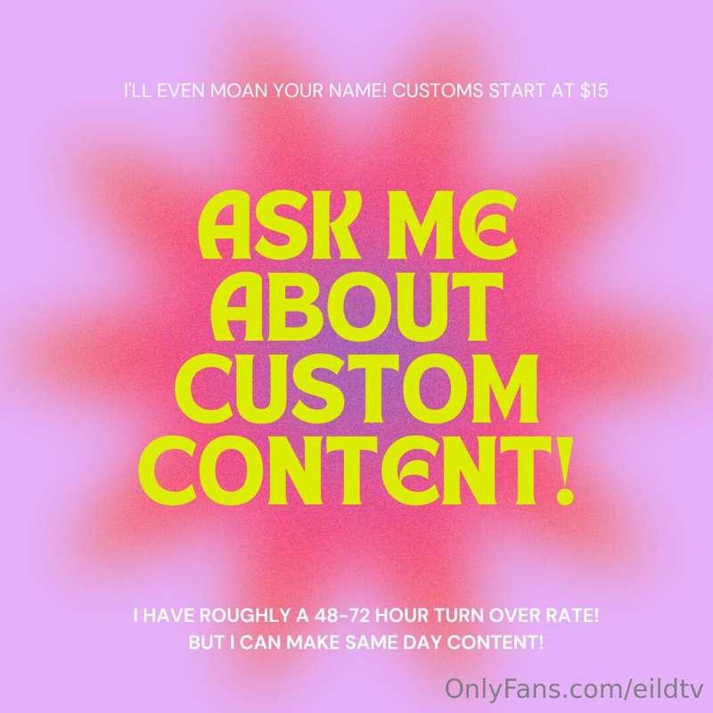 It's CUSTOM DAY! Message me if you want a custom video or pi..