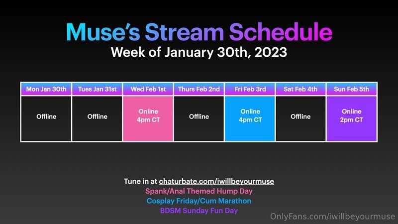 This week's cam schedule! See you there 😈 

iwillbeyourmuse...