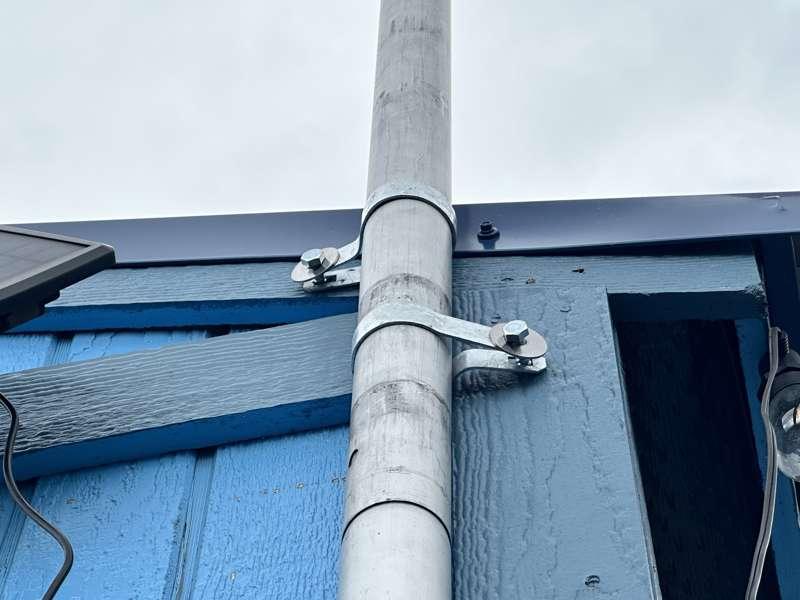 Flag pole remounted. 