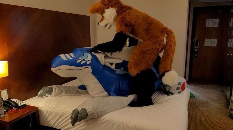 Fursuiter being rought with my Aaron