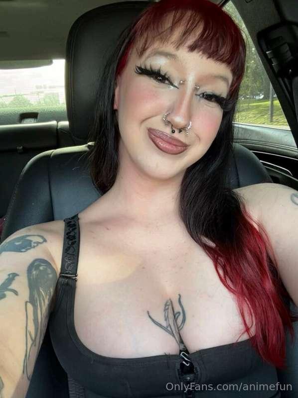Riding shotgun with your favorite nightmare fuel 🖤🔥Red tips ..