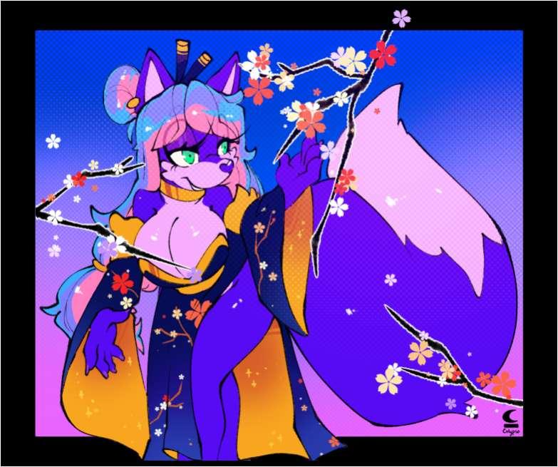 GIFT ART: Axel the Catfox (Kimono style)