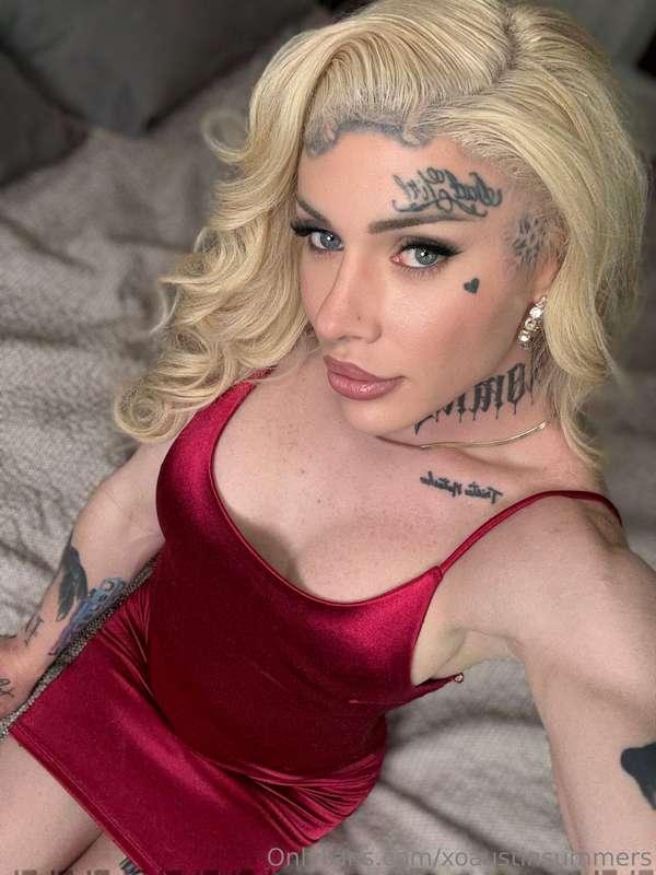 Wearing this red dress just for you, staring deep into your ..