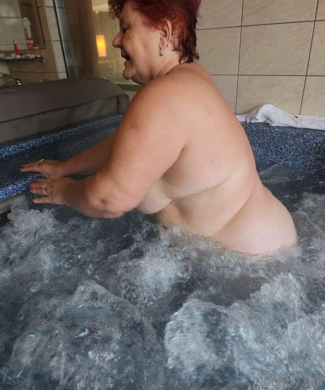 The water is hot, but not as much as my pussy is!