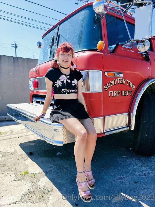 Do you think if I wait right here.... the fireman will let t..