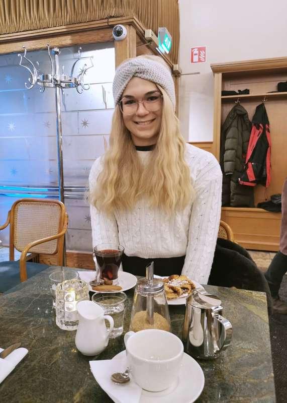 After ice skating it's important to drink something hot and ..
