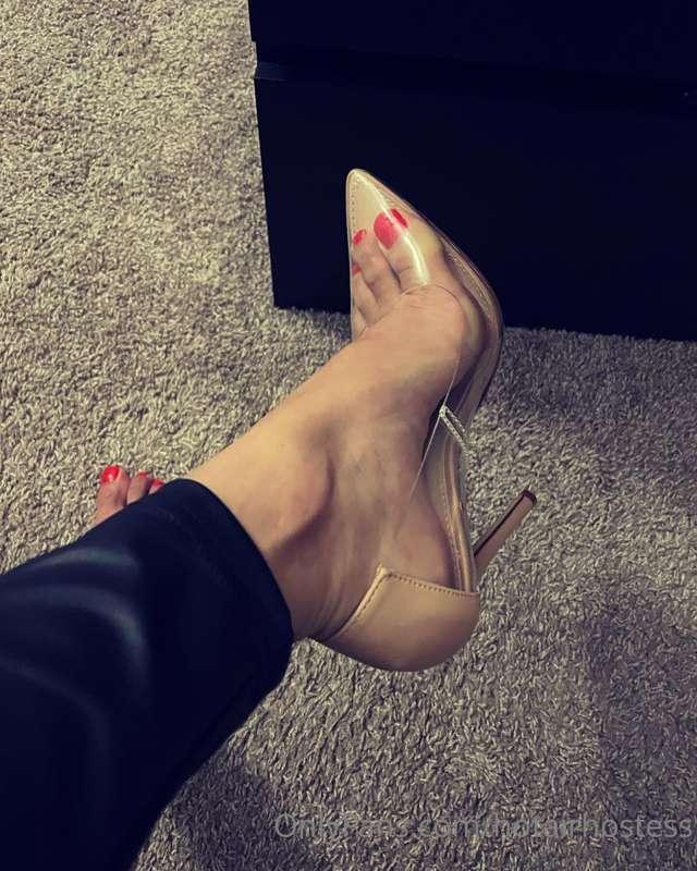 Posting my painted toes and see through heels 👠 also, just a..