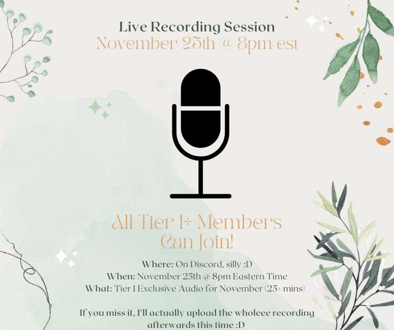 Live Recording Session Next Week :D 