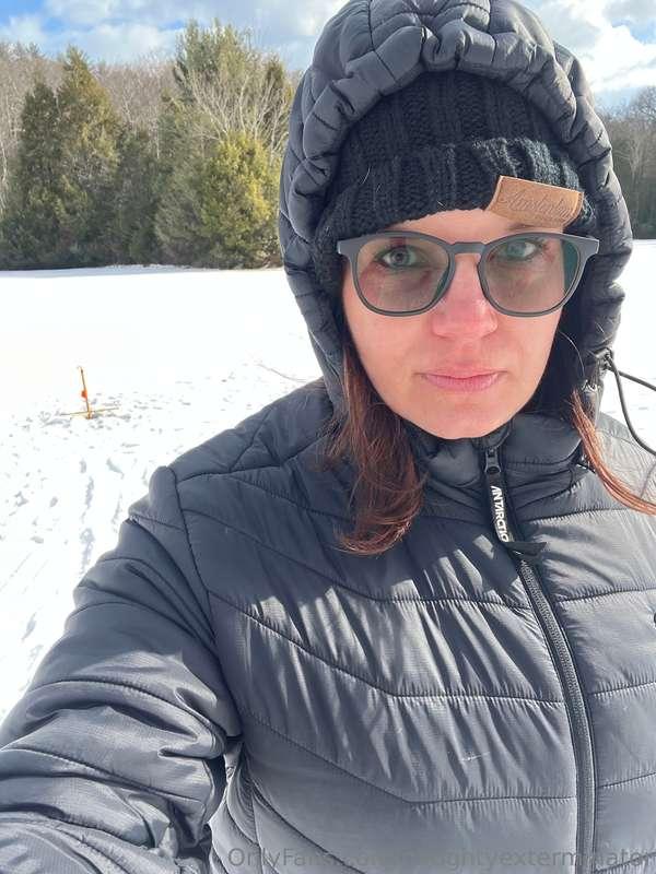 Ice fishing today, sorry you won’t catch me nude out on the ..