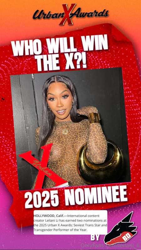 Just reminding ya'll that I have two nominations at the 2025..