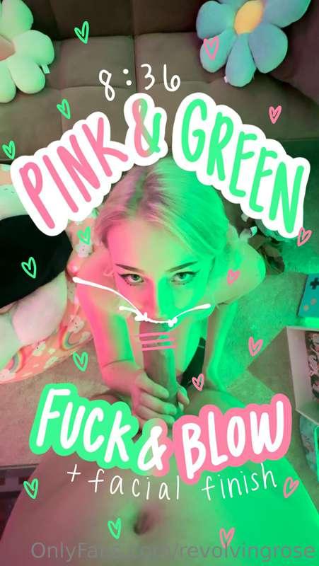 💚**Pink & Green Fuck and Blow**🩷 (8:36) $25
*to purchase, dm..