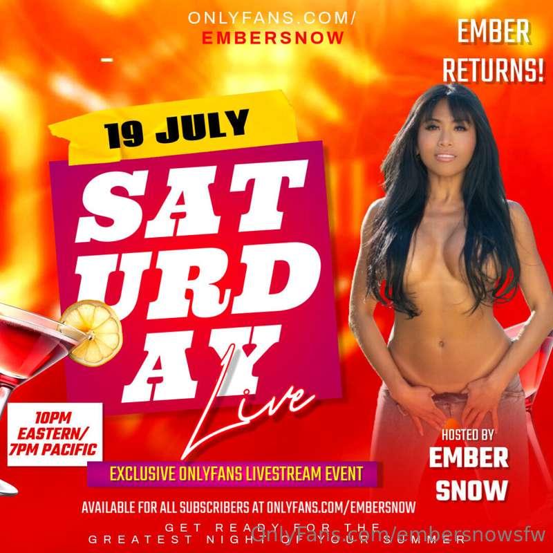 LIVE SHOW THIS SATURDAY on my VIP Onlyfans @embersnow !!! Th..