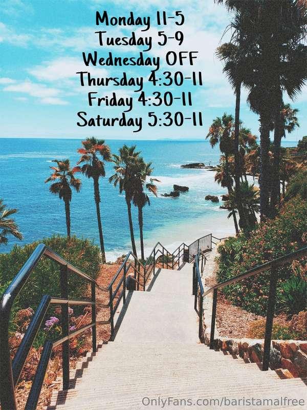 My schedule this week before I go to Mexico!! Which days wil..