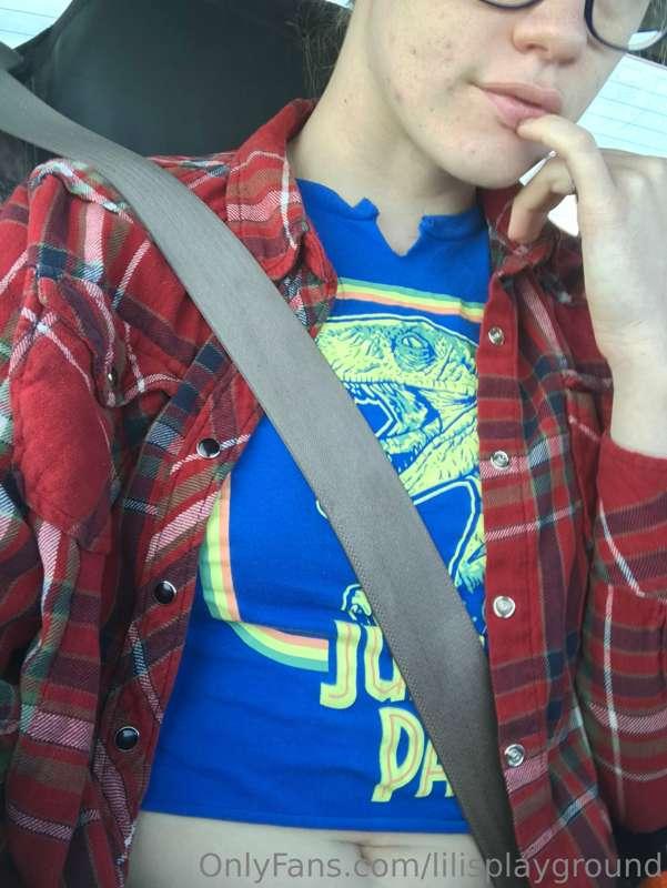 Feeling cute in my dinosaur crop top