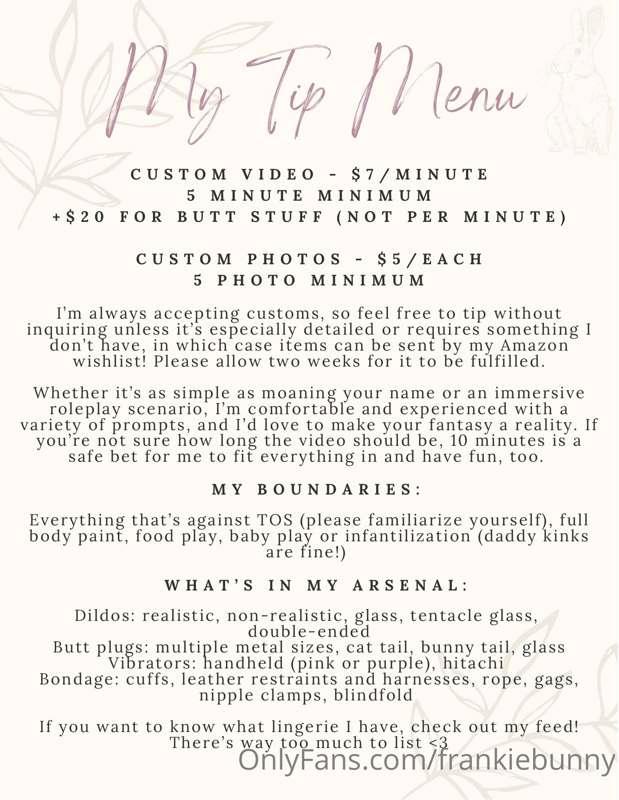 Welcome to my pinned post! You can find my tip menu in the p..