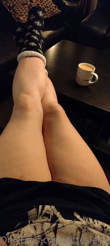 still in my pj having morning coffee