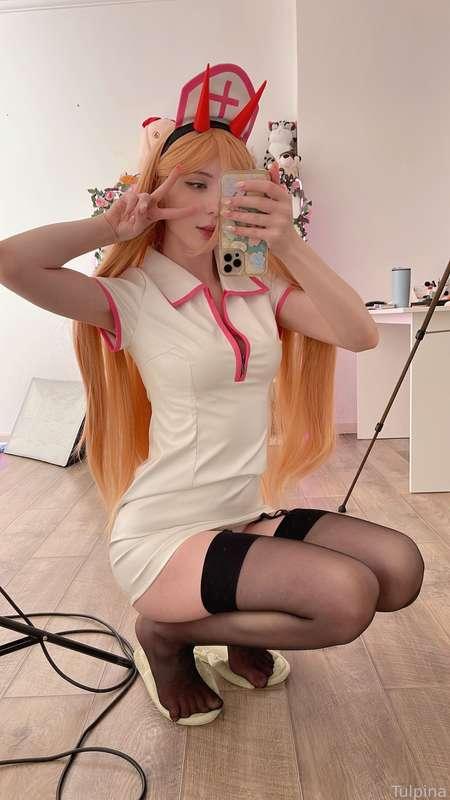 did you see my vid in this outfit? I did my best, so go watch it!!! &gt;w&lt;

#fyp #anime #cosplay #cosplayer #power #chainsawman #cute #butt #ass #sexy