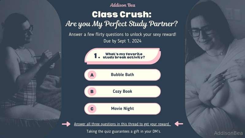 EDIT: The Class Crush Quiz is officially over! Thank you so ..