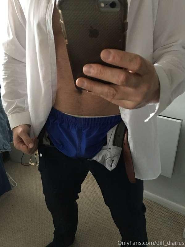 Wearing my retro nylon rugby shorts under my suit all day ke..