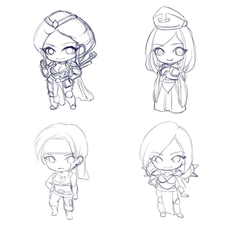 Chibi characters - Art WIP