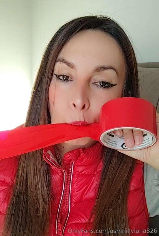 DUC TAPE BITING! Did you visit my video shop? 📽️📽️#duc tape ..