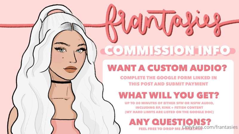 💦🍒 ***AUDIO COMMISSIONS*** 🍒💦

**COMMISSIONS ARE CURRENTLY:*..