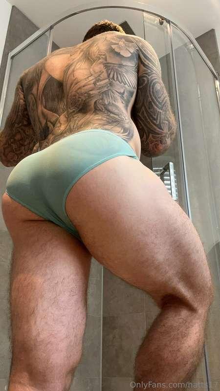 Shower time…! 🚿 I can feel my briefs getting tighter by the ..